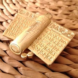 5/$20 Vintage Bingo brooch pin signed AJC